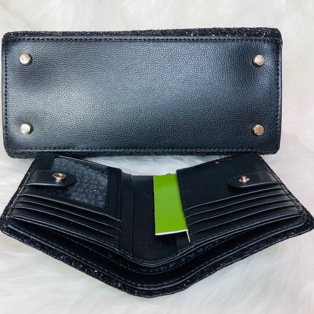 Kate Spade Mini Reiley Glitter Satchel Wallet Set - Picture 5 of 8